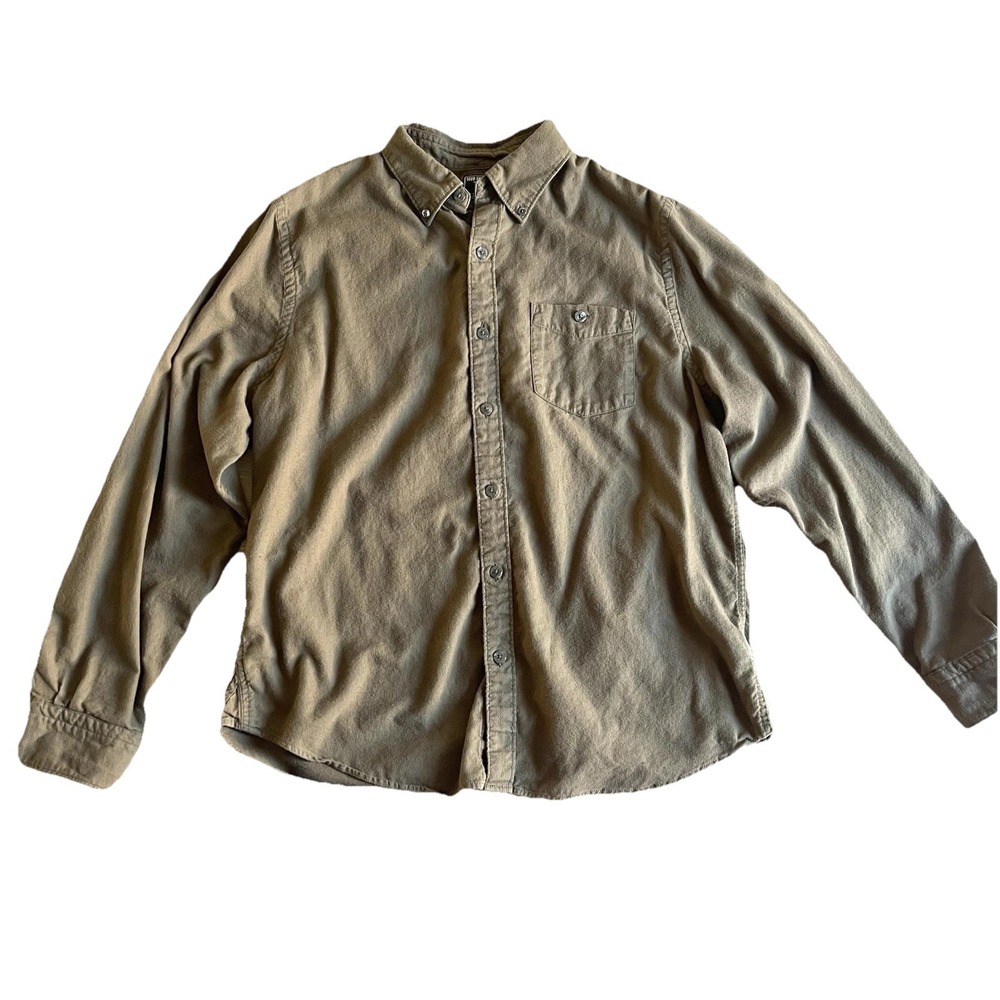 Todd Snyder Brushed Flannel Shirt Mens XL Brown Long Sleeve Button Up Shammy